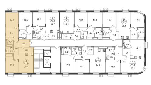 Квартира 81,2 м², 2-комнатная - изображение 2