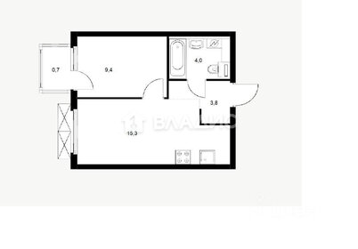 Квартира 33,2 м², 1-комнатная - изображение 1