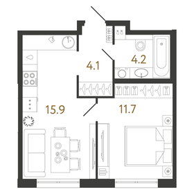 34,5 м², 1-комнатная квартира 9 914 544 ₽ - изображение 18