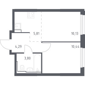 Квартира 34,5 м², 2-комнатная - изображение 1