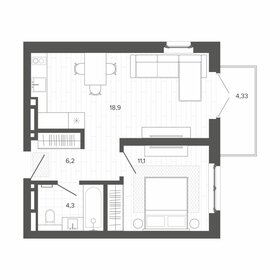 Квартира 41,8 м², 2-комнатная - изображение 1