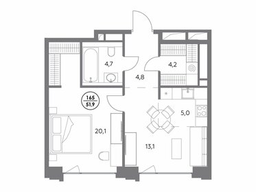 44,5 м², 1-комнатные апартаменты 46 500 000 ₽ - изображение 70