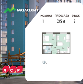 Квартира 33,5 м², 1-комнатная - изображение 1