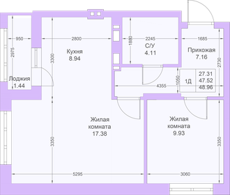 49 м², 1-комнатная квартира 8 825 400 ₽ - изображение 24