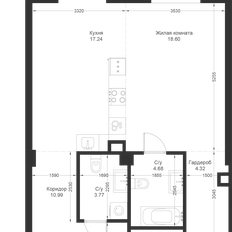 Квартира 59,6 м², 1-комнатная - изображение 2