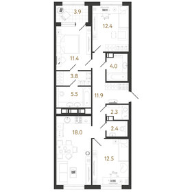 Квартира 84,2 м², 3-комнатная - изображение 1