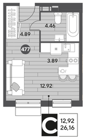 26,2 м², квартира-студия 4 999 176 ₽ - изображение 21