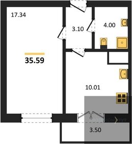 Квартира 35,6 м², 1-комнатная - изображение 1