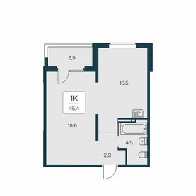 Квартира 45,4 м², 1-комнатная - изображение 1