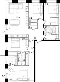 126,6 м², 4-комнатная квартира 102 606 736 ₽ - изображение 23