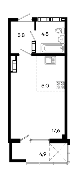 36,1 м², квартира-студия 5 776 000 ₽ - изображение 1