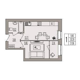 42,2 м², 1-комнатная квартира 4 235 000 ₽ - изображение 58