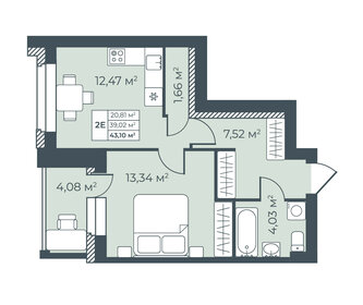 42,6 м², 2-комнатная квартира 3 747 079 ₽ - изображение 26