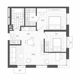 66,3 м², 3-комнатная квартира 10 191 000 ₽ - изображение 3
