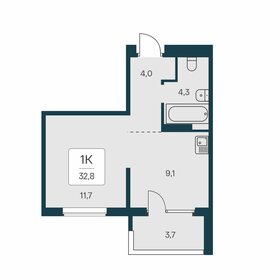 Квартира 32,8 м², 1-комнатная - изображение 1