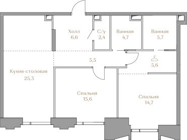 100 м², 3-комнатная квартира 69 900 000 ₽ - изображение 139
