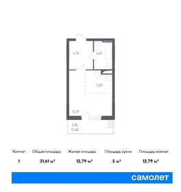 Квартира 31,6 м², студия - изображение 1