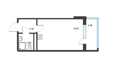 Квартира 24,2 м², студия - изображение 1