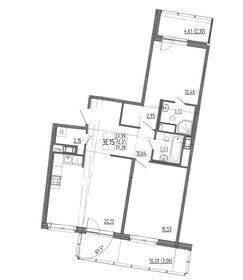 Квартира 77,4 м², 2-комнатная - изображение 1