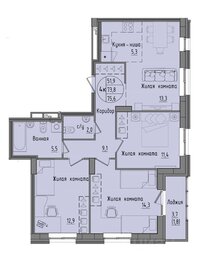 Квартира 75,6 м², 4-комнатная - изображение 1