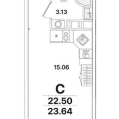 Квартира 24 м², студия - изображение 2