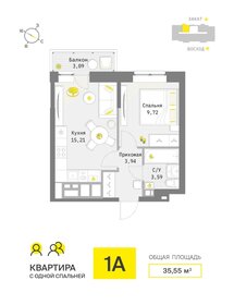 Квартира 36 м², 1-комнатная - изображение 1