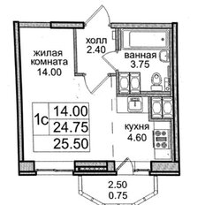 Квартира 26 м², студия - изображение 1