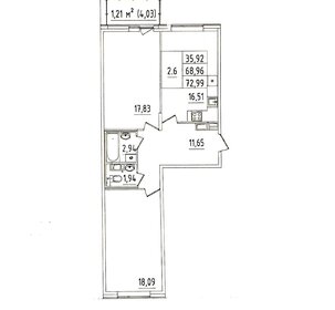 49,2 м², 2-комнатная квартира 3 500 000 ₽ - изображение 27