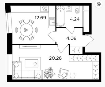 Квартира 41,4 м², 1-комнатная - изображение 1