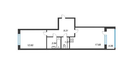 Квартира 47,1 м², 1-комнатная - изображение 1