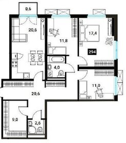 Квартира 99,2 м², 3-комнатная - изображение 1