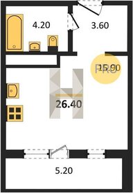 Квартира 26,4 м², студия - изображение 1