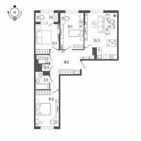 92,2 м², 3-комнатная квартира 23 780 096 ₽ - изображение 52