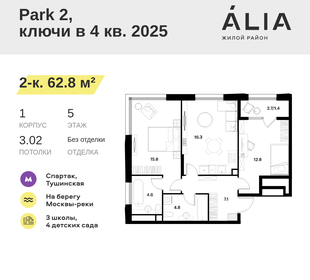 71,2 м², 2-комнатная квартира 26 800 000 ₽ - изображение 98