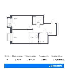 Квартира 51,9 м², 1-комнатная - изображение 1