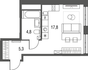 Квартира 28,5 м², студия - изображение 1