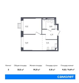 Квартира 32,5 м², 1-комнатная - изображение 1