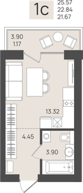 Квартира 22,8 м², студия - изображение 1