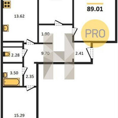 Квартира 89 м², 3-комнатная - изображение 1