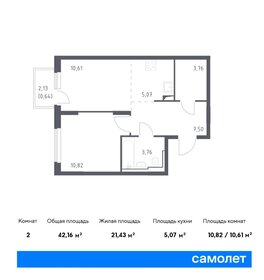 Квартира 42,2 м², 1-комнатная - изображение 1