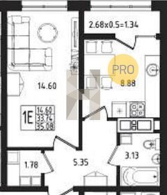 Квартира 35,1 м², 1-комнатная - изображение 1