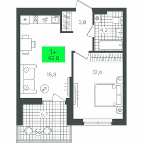 Квартира 46,3 м², 1-комнатная - изображение 1