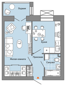 Квартира 37 м², 1-комнатная - изображение 1