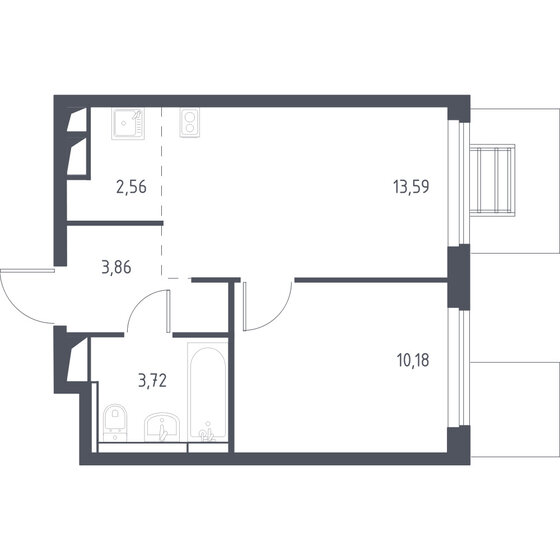 33,9 м², 1-комнатная квартира 6 453 915 ₽ - изображение 1
