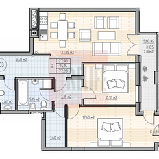 Квартира 76,7 м², 1-комнатная - изображение 5
