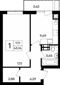 43,2 м², 1-комнатная квартира 4 972 600 ₽ - изображение 15