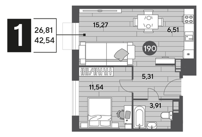 45,3 м², 1-комнатная квартира 7 400 000 ₽ - изображение 59