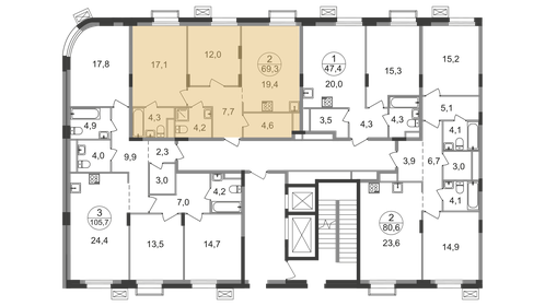 74,2 м², 2-комнатная квартира 18 655 732 ₽ - изображение 40