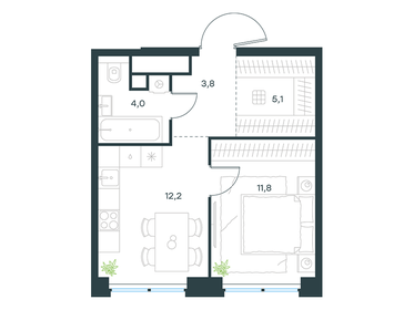 Квартира 36,9 м², 1-комнатная - изображение 1