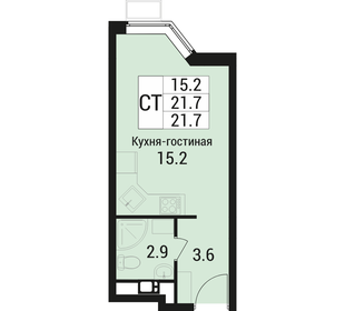 Квартира 21,7 м², студия - изображение 1